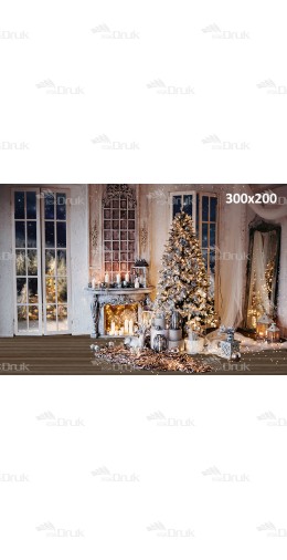 Tło fotograficzne BN_299 choinka, prezenty, Boże Narodzenie, deski